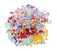 BESPORTBLE 500 Cuentas Acrílicas Redondas de 8mm Diseño de Agujero Grande y Colores Vibrantes para Pulseras y Decoraciones Festivas de Bricolaje Color Aleatorio