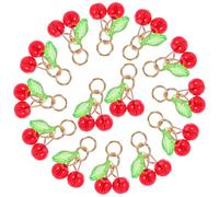 BESPORTBLE 50piezas Colgante de Cereza de Plástico Lindos Colgantes de Frutas para Collares Pulseras de Cuentas de Cereza Roja para Manualidades de Bricolaje Llaveros Fabricación de Joyas