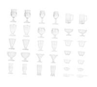 BESPORTBLE 51 Piezas Miniatura de Tazas y Contenedores de Cocina para Casa de Muñecas Accesorios para Decoración y Manualidades para Fotografía y Coleccionistas