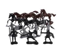BESPORTBLE 52piezas Miniaturas De Soldados Medievales y Caballeros con Caballo Set De Figuras para Decoraciones De Micro Paisajismo rol