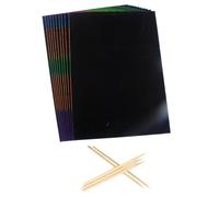 BESPORTBLE 55 Piezas Papel Rascar para Lápiz de Madera Láminas de Dibujo DIY para Manualidades Educativas Jardín de Infancia y Aula