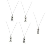 BESPORTBLE 5piezas Colgante De Acero Inoxidable Urna para Cenizas De Mascotas Collar Memorial De Recuerdo Huella De Perro Joyería De Cremación para Conmemorar Tu Peludo