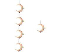 BESPORTBLE 5piezas Columpio para Pájaros De Madera Forma De Luna Juguete Colgante para Periquitos y Loros Accesorio para Jaula De Aves Estable y Resistente Fomenta Ejercitación