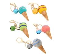 BESPORTBLE 5piezas Llaveros De Helado Decorativos Colgantes Campanas Para Llaves y Bolsos Diseño Único