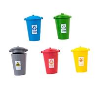 BESPORTBLE 5piezas Mini Bote De Basura para Mesa De Figuras De Modelo De Bote De Basura DIY Decoración De Micro Paisajes para Casa Pequeña