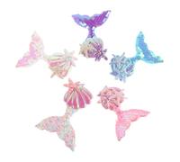 BESPORTBLE 5piezas Pinza Pelo Forma de Aleta de Sirena Linda Accesorio Cabello Brillante Lentejuelas para Niñas Pequeñas para Fiestas de Sirenas y Uso Diario