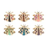 BESPORTBLE 6 broches de mariquita: broche brillante con diamantes de imitación para ropa, accesorios únicos para solapa, perfectos para fiestas o regalos.