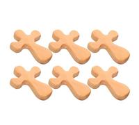 BESPORTBLE 6 Cruces de Madera para Oración Portátil Mini Crucifijos Católicos de Tamaño Palma Decoración Religiosa de Madera Natural para Meditación y Culto Cristiano