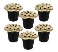 BESPORTBLE 6 Macetas de Plástico para Tumbas 16 Orificios Base Porta Ramos Conmemorativa Negra Resistente Intemperie para Decoración Funeraria y Arreglos en Cementerios