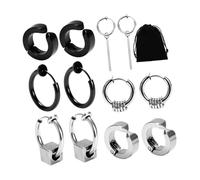 BESPORTBLE 6 Pares Juego de pendientes adornos para las orejas clip en pendientes pinza para la oreja Clips de oídos en pendientes no perforados clips de hueso del oído de los hombres tela