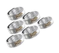 BESPORTBLE 6 piezas Anillos de Riqueza Vintage para Hombre Metal Antiguo Amuletos de Estilo Retro para Dedo Símbolo de Suerte y Poder Joyería Masculina Elegante
