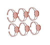 BESPORTBLE 6 Piezas base de la pulsera fabricación de joyas de encantos bandeja de pulsera redondo base redonda en bases encantos de soporte pulseras para hacer joyas Rose Gold