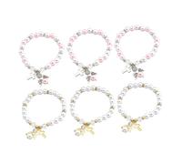 BESPORTBLE 6 Piezas Cadenas De Mano Pulseras Para Niñas Ala Encanto Pulseras Con Cuentas Cadena De Muñeca Creativa Pulseras Elegantes Favores De Bautismo Pulsera Cruzada Acrílico