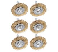 BESPORTBLE 6 Piezas Cepillo de Alambre para Taladro y Amoladora Vástago Hexagonal, Acero Revestido de Cobre, Limpieza en Mantenimiento de Coches y Carpintería