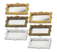 BESPORTBLE 6 Piezas Espejos Miniatura para Casa de Muñecas Decoración Clásica de Accesorio para de Juguete y Decoración de Escritorio