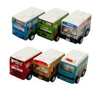 BESPORTBLE 6 Piezas Juguetes Educativos Mini Autobús de Plástico con Función Vehículos Infantiles para Desarrollo Cognitivo y Seguro para Bebés