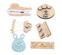BESPORTBLE 6 Piezas Montessori de Madera Tablero Sensorial Infantil para Desarrollo Cognitivo y Motricidad Actividades DIY para Casa y Preescolar Estimulación Multisensorial y Memoria