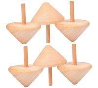 BESPORTBLE 6 Piezas Peonzas de Madera para Juguete Educativo Divertido con Rápido para Manualidades Regalo Cumpleaños y Actividades Familiares