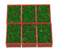 BESPORTBLE 6 Piezas Scale Dollhouse Garden Planter Beds DIY Micro Landscape Accessories For Architectural Models and Fairy Gardens