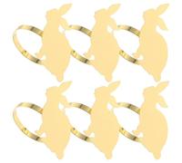 BESPORTBLE 6 Piezas Servilletero Forma de Conejito Dorado de Aleación para Decoración de Mesa y Servilletas en Pascua y Día de Acción de Gracias