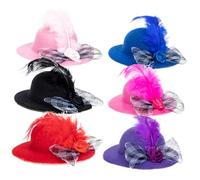 BESPORTBLE 6 Piezas Sombrero de Pollo Mascota Accesorios de gallina decoración de Aves se Mueve Loro Accesorios de Pollo Sombrero de pájaro Estilo Encaje Sombrero para Mascota pequeña paño