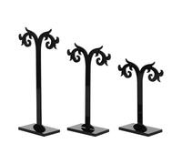 BESPORTBLE 6 Piezas Soporte de Pendientes Acrílico Organizador de Joyas con Diseño Forma de Cuernos Exhibidor Seguro y Versátil para Aretes y Anillos Negro Fácil Limpieza