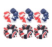 BESPORTBLE 6 Piezas Tocado Banda Pelo y Bandera de Inglaterra Anillo Cabello de Varios estilos Bandera de Inglaterra para Mujer Material de Tela Círculo Cabello