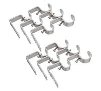 BESPORTBLE 6 Soportes Metálicos Dobles para Barra de Cortina Soporte Central Ajustable para Tubos de 254/1588 MM Color Plata Montaje en Pared para Uso en Hogar y Oficina