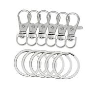 BESPORTBLE 60piezas Llaveros Metálicos con Broche Resistente para Manualidades y Accesorios Anillos y Broches De Aleación De Zinc Plateados para Llaves y Mochilas