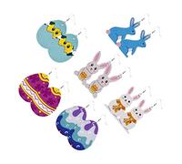 BESPORTBLE 6pares Pendientes De Conejo Para Pascua De Cuero Diseño De Huevo De Pascua Accesorios De Mujer Tema De Conejo