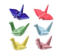 BESPORTBLE 6pcs Porcelana Palillos Resto Cerámica Palillos Titular Origami Grúa Palillos Soporte Soporte para Cuchara Tenedor Vajilla