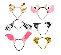 BESPORTBLE 6piezas Conjunto De Diademas De Animales Para Jardín De Infantes De Dibujos Animados Pelo De Animales Accesorios Para Disfraces De Actuación Fiestas De Cumpleaños