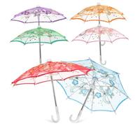 BESPORTBLE 6piezas Sombrilla Decorativa De Encaje Mini Accesorio para Baile para Decoración De Bodas y Espectáculos