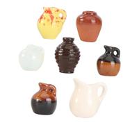 BESPORTBLE 7 Piezas Mini Jarrones de Cerámica Miniatura para Decoración de Casas de Muñecas y Micro Paisajes Accesorios Chic para Jardines Miniatura Colores y Estilos