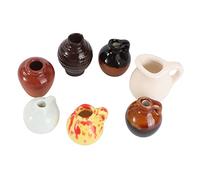 BESPORTBLE 7 Piezas Miniaturas de Cerámica para Casitas de Muñecas de Jarrones Decorativos Micro Paisaje Adornos Artesanales Resistentes y Colores y Estilos Aleatorios Color Color Aleatorio