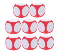 BESPORTBLE 8 Dados En Blanco para Manualidades Dados De Espuma De 6 Cm Educativos Portátiles Lavables Y Fáciles De Escribir para La Enseñanza De Matemáticas Infantiles Rojo