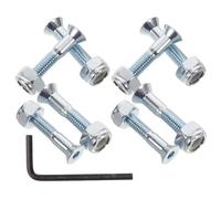 BESPORTBLE 8 Juegos Kit de Herrajes para Monopatín 25mm Azul Tornillos | Acero al Carbono, 8 Tornillos 8 Tuercas 1 Llave en Bolsa, para Decks y Grip Tape
