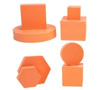 BESPORTBLE 8 Piezas de Bloques Geométricos de Espuma Dura Naranja, Accesorios Decorativos para Fotografía, Set de 8 Unidades para Fondo de Fotos y Decoración de Objetos Pequeños