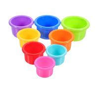BESPORTBLE 8 Piezas Juguetes De Tazas Apilables Producto Tinte Decoración De Espuma Laboratorio Redondo Papelera Estatuilla De Pollo Característica Lana Conejera Vara El Plastico Reutilizable