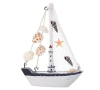 BESPORTBLE 8 Piezas Mini Barcos de Madera Decoración Náutica para Hogar y Fiestas Temáticas Modelo de Barco de Vela con Detalles Realistas de Conchas para Estanterías y Escritorios