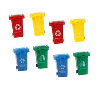 BESPORTBLE 8 Piezas Mini Basureros de Plástico con Tapa Abatible y Función Deslizable para Juguetes de Clasificación de Basura Pequeños y Duraderos para Creativo y Educación Ambiental Casa o