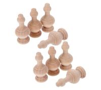 BESPORTBLE 8 Postes Decorativos de Madera Marrón sin Pintar para Barandilla de Escalera Interior, Soporte Resistente y Diseño Elegante para Mejora de Escaleras