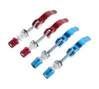 BESPORTBLE Abrazaderas de Tija de Sillín para Bicicleta de Aleación de Aluminio, Juego de 4 Piezas (2 Rojas 2 Azules), Liberación Rápida Antideslizante para Bicicletas Plegables y Montaña