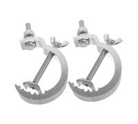 BESPORTBLE Abrazaderas para Lámparas de Cabeza Móvil 2 Piezas, Ganchos de Aluminio para Luces de Escenario, Ancho Reforzado 17 Mm, Color Claro, Accesorio Antideslizante para Armazón de Truss