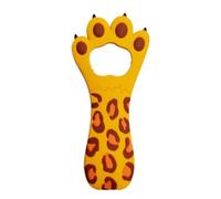 BESPORTBLE Abridor de Botellas Magnético Diseño Pata de Gato en Acero Inoxidable, Abridor de Cerveza para Nevera Imán, Accesorio de Cocina Divertido para Camping y Fiestas (amarillo