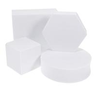 BESPORTBLE Accesorios de Fotografía Geométricos de Espuma Set de 4 Piezas Cubo 5X5X5 CM Rectángulo 10X10X4 CM Cilindro 10X3 CM y Hexágono 9X2 CM Ideales para Fotos de Cosméticos