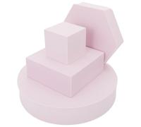 BESPORTBLE Accesorios Fotográficos para Posar 4 Piezas Cubos Geométricos Espuma Ligera Color Rosa Claro 5x5x5cm 10x10x4cm 18x3,5cm 13x3cm para Fotografía de Joyería Cosméticos Alimentos