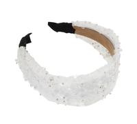 BESPORTBLE Accesorios Para El Cabello De Novia Con Perlas, Diademas Anudadas Para Mujer, Antideslizante, Ancha, Ligera, Con Purpurina