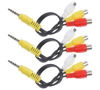 BESPORTBLE Adaptador Av 1 a 3 Hembra Conector de 35Mm Cable de Transferencia de Audio y Video para Receptor de Satélite y TV Cable Multiuso Reutilizable Cabezal Extendido de 18Mm Pack de