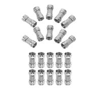 BESPORTBLE Adaptador Coaxial Tipo F Macho a Macho Conector Roscado de Aleación de Zinc Paquete de 20 Unidades Conexión Hermética para Cable Coaxial de TV y Antena Digital Compatible para